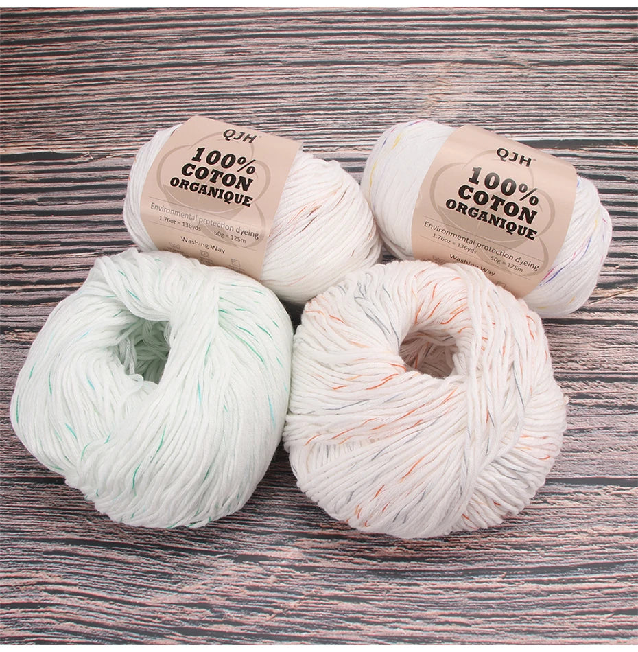 100% Organic Cotton Yarn for Knitting and Crocheting (2-Pack)
