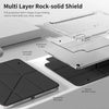 Multi Layer Rock-solid Shield foldable clear iPad case with PU leather and microfiber lining