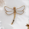Golden Curly-Tailed Dragonfly Wall Decor - Resin Art Piece