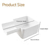 White washing machine drain funnel and overflow guard with drip pan shown from the side.