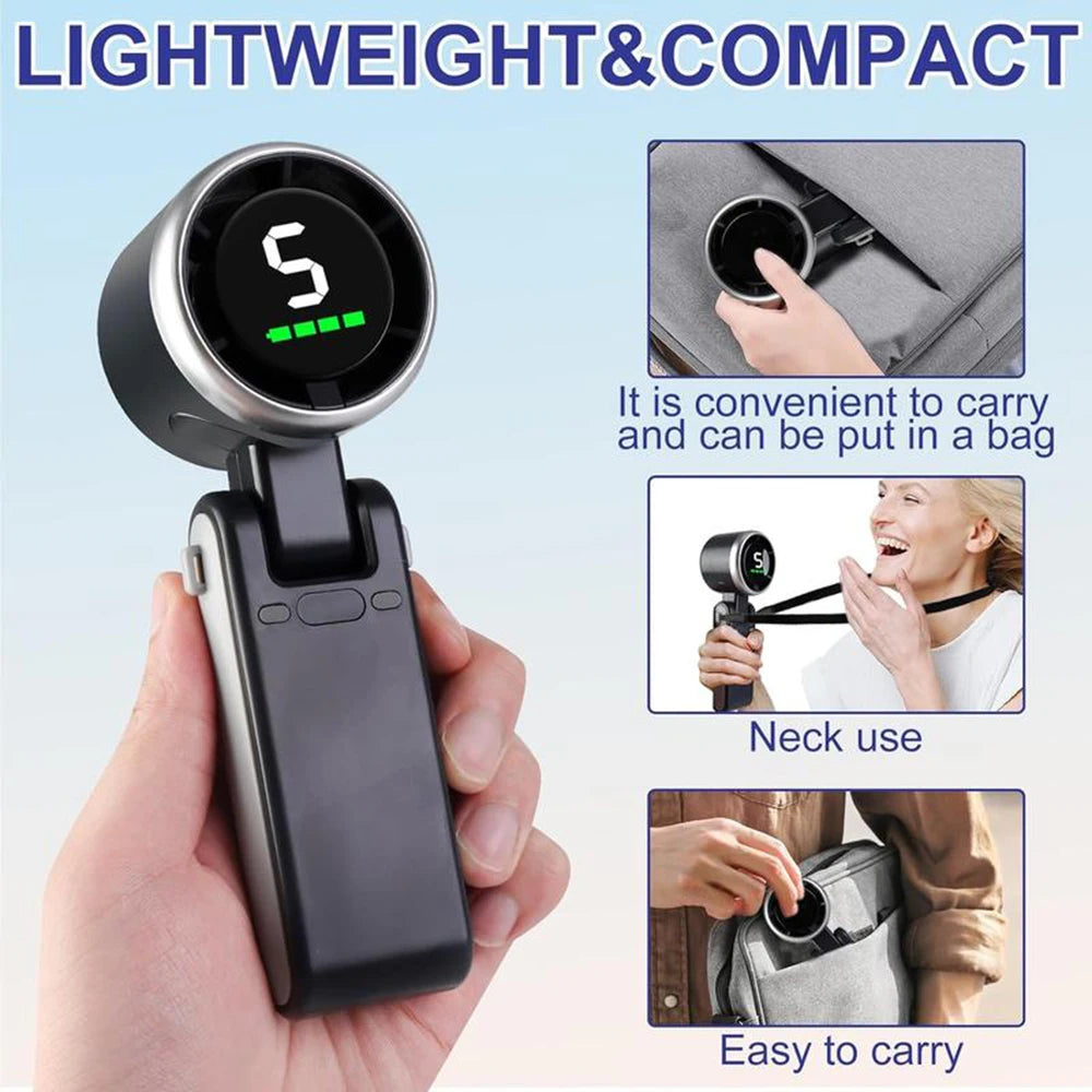 Portable Handheld Turbo Fan with Digital Display