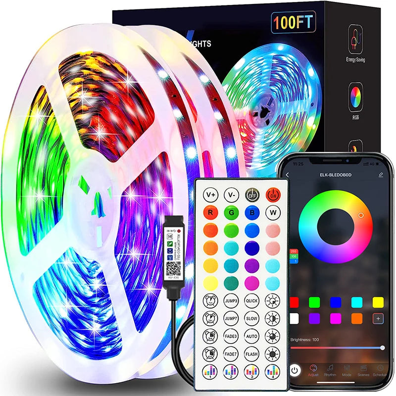 USB-Powered RGB LED Strip Lights with Music Sync