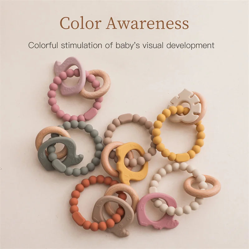 Baby Teething Gloves with Cartoon Bear Design