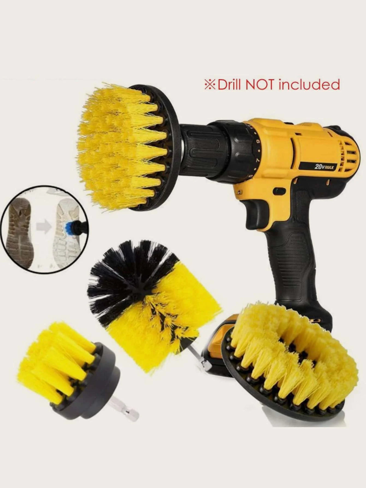 Rotary Drill Brush Cleaning Kit for Deep Scrubbing