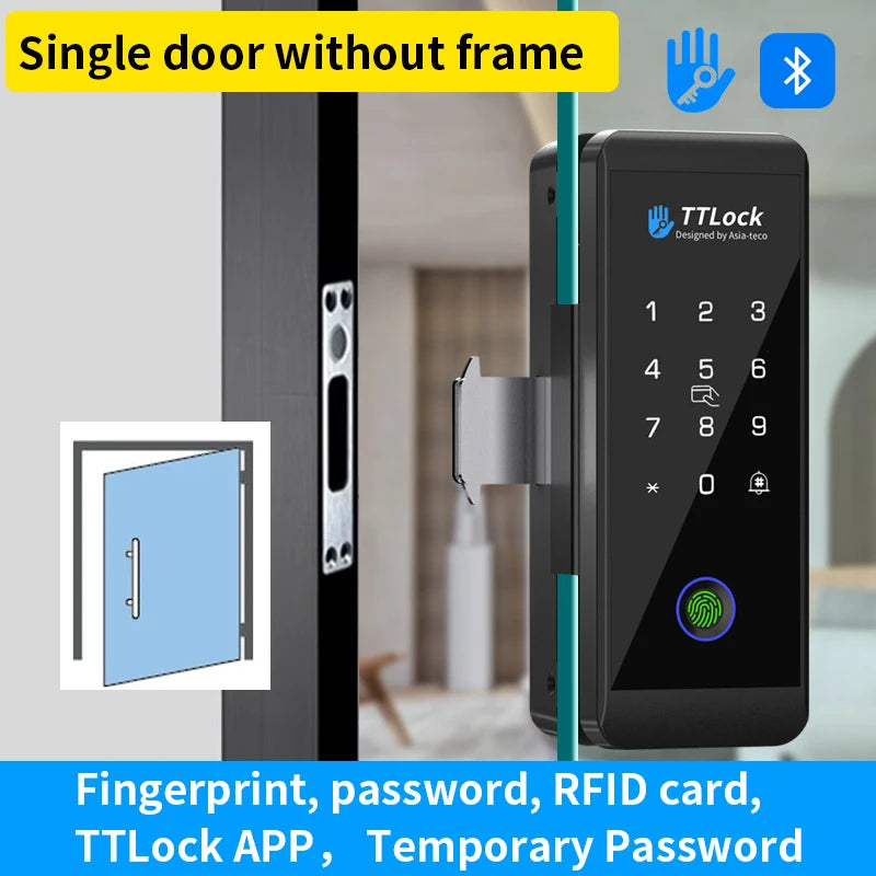 Cerradura Inteligente TTLOCK Biométrica para Puertas de Vidrio y Madera