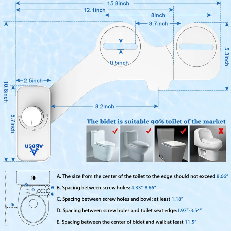 Non-Electric Bidet Toilet Seat Attachment
