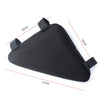 Black waterproof bike frame bag with velcro straps shown from the side.