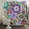 Mandala Boho Shower Curtain with Floral Print
