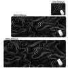 Large Abstract Desk Mat with Stitched Edges