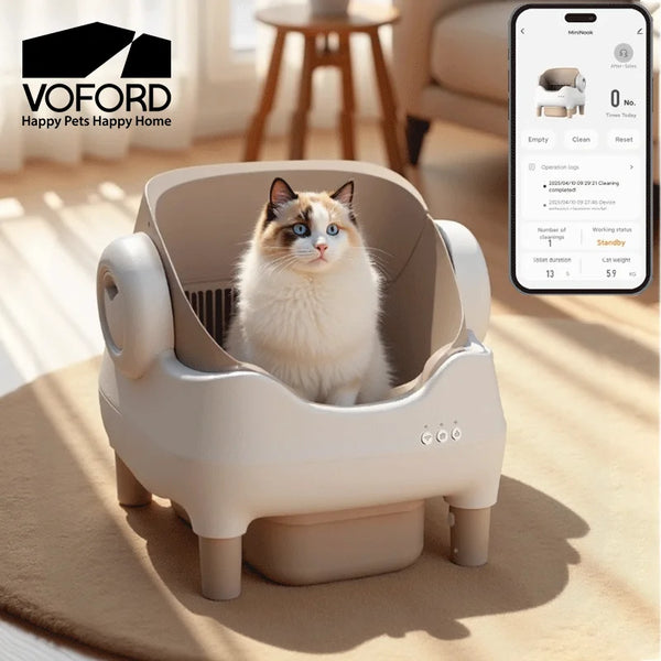 Smart Automatic Open-Top Cat Litter Box with App Control