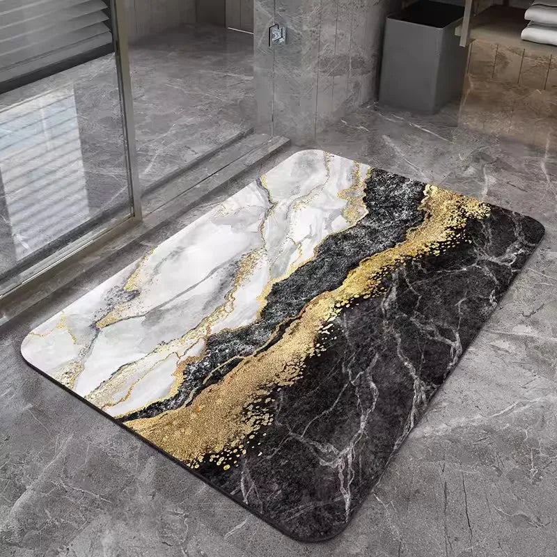 Ultra-Absorbent Diatomite Bath Mat with Non-Slip Rubber Base