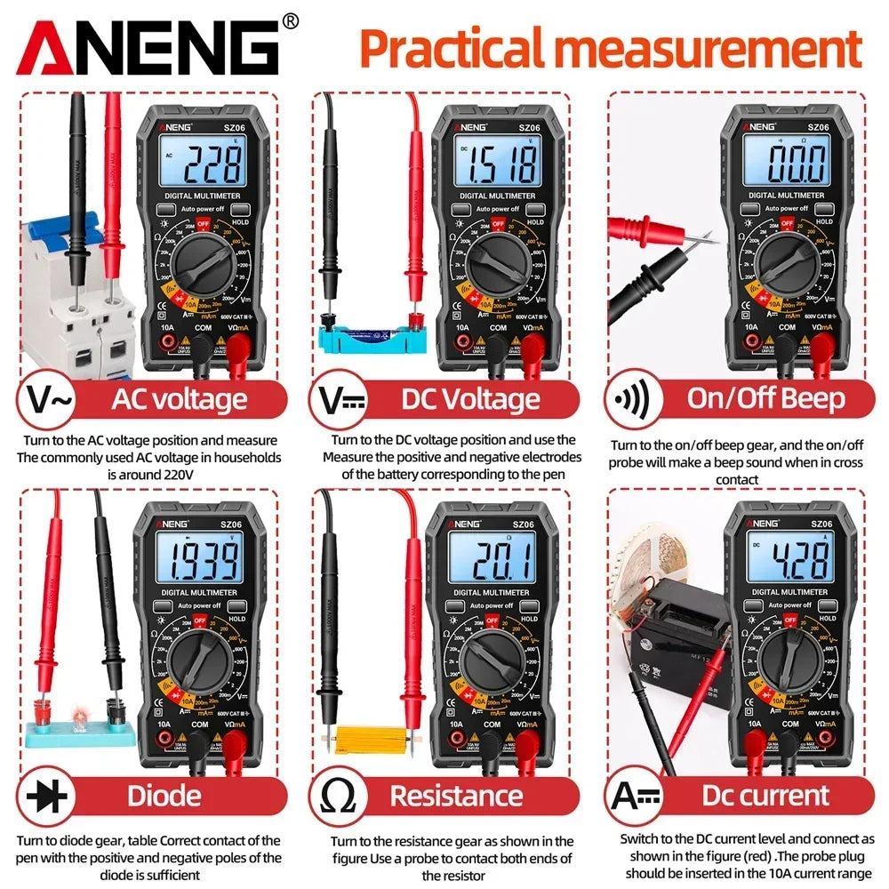 Compact Digital Multimeter with 2000-Count Accuracy for Home and Electrical Work