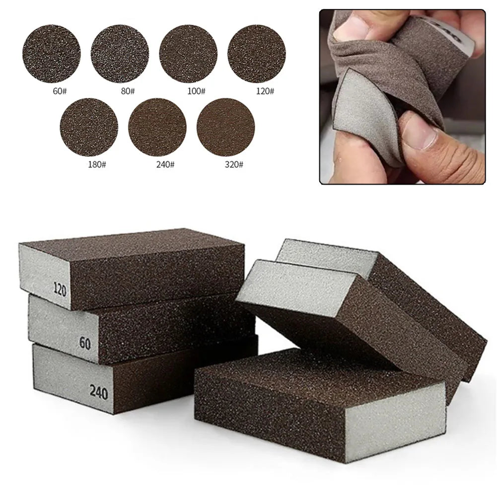 Premium Sanding Sponge Blocks for Wood, Metal & Paint (Multi-Grit)