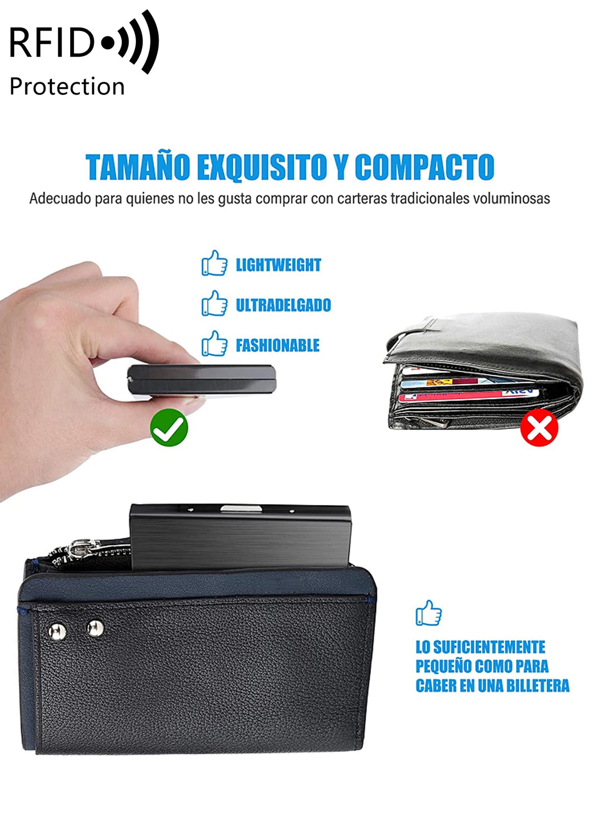 Ultra-Thin RFID Blocking Metal Card Holder