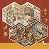 A set of 3D house scene stickers for scrapbooking and DIY crafts featuring detailed miniature buildings and landscapes.