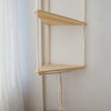 Triangle Wood Floating Wall Shelf with Macrame Rope
