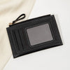Slim Leather Card Holder Wallet with Secure Zipper