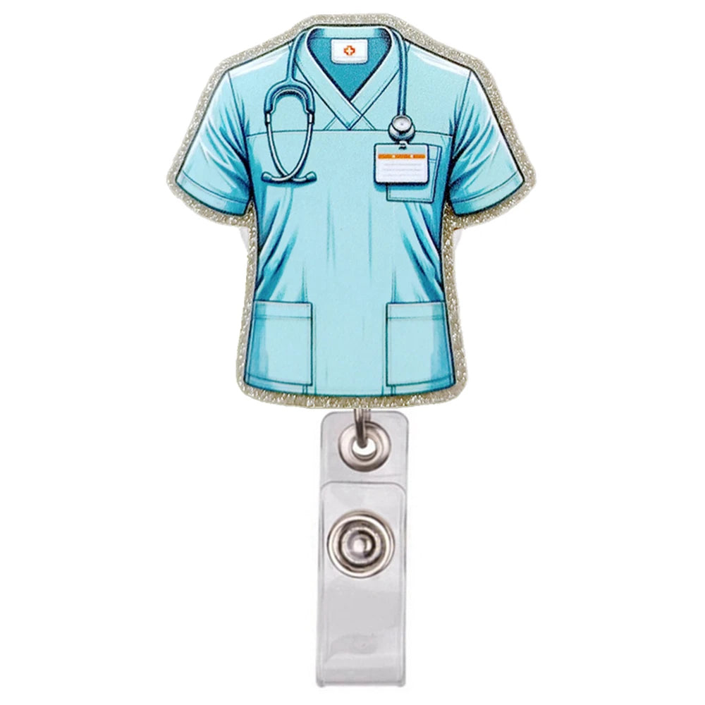 Glitter Acrylic Retractable ID Badge Reel