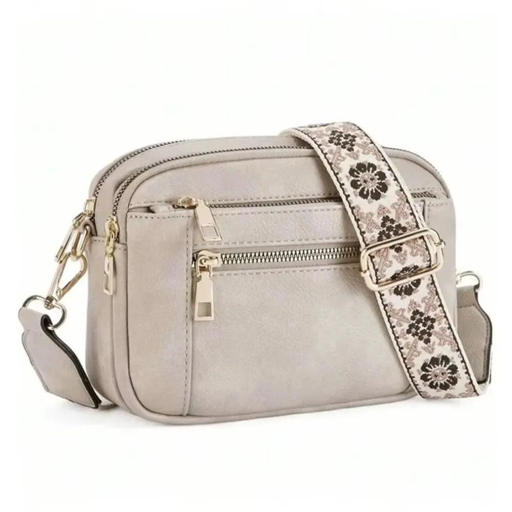 Compact Square Crossbody Bag with Adjustable Strap