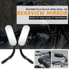Black motorcycle rearview mirror with chrome finish shown in detail.