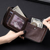 Vintage Waxed Leather Bifold Wallet with Coin Pocket