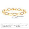 Bracelet Chaîne à Anneau de Papier Doré avec Pierres CZ