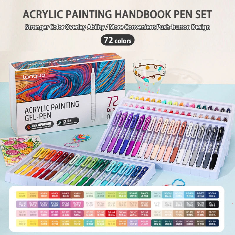 Vibrant Acrylic Gel Pens Set for Art & Writing