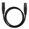 Cable de audio profesional negro de 3 pines XLR con conectores en ambos extremos