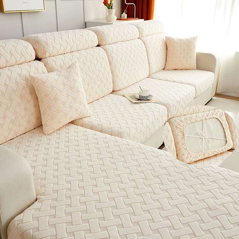 Jacquard Plush Sofa Cover
