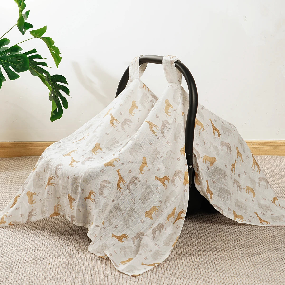 Breathable Baby Car Seat Cover & Sunshade Canopy