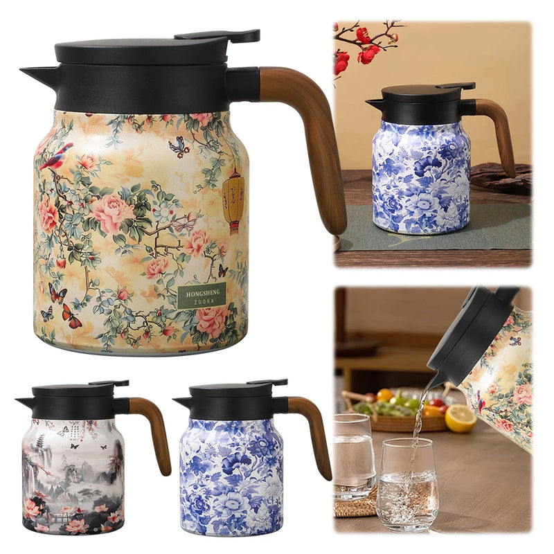 Vintage Floral Insulated Tea Kettle with Infuser