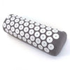 A dark gray acupressure mat and pillow set featuring white circular bumps for pain relief.