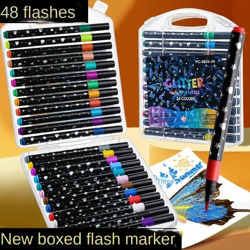 Dual-Tip Glitter Art Markers