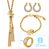 Ensemble de bijoux en chaîne torsadée avec cristaux