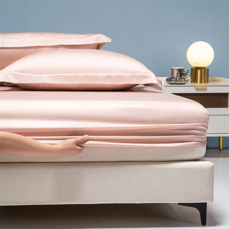 100% Bamboo Bed Sheet Set with Deep Pocket Fitted Sheet