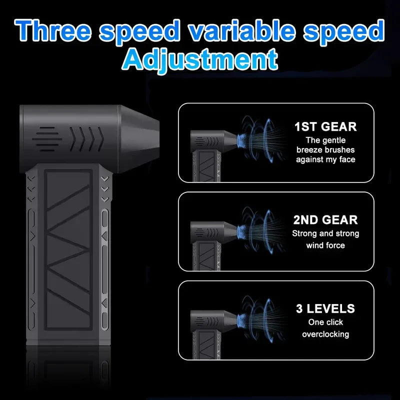 Rechargeable High-Speed Air Duster with LED Light