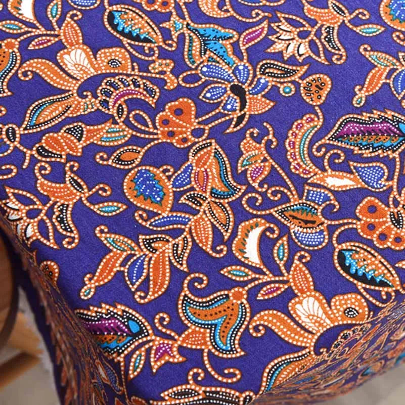Bohemian Cotton Linen Fabric with Vintage Ethnic Print