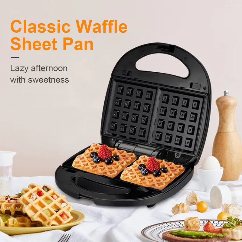 Compact Belgian Waffle Maker with Non-Stick Plates