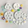 Collection de moules en silicone blanc, en forme de fleurs et marguerites, pour cire de bougie DIY