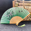 Traditional Folding Hand Fan with Bamboo Frame