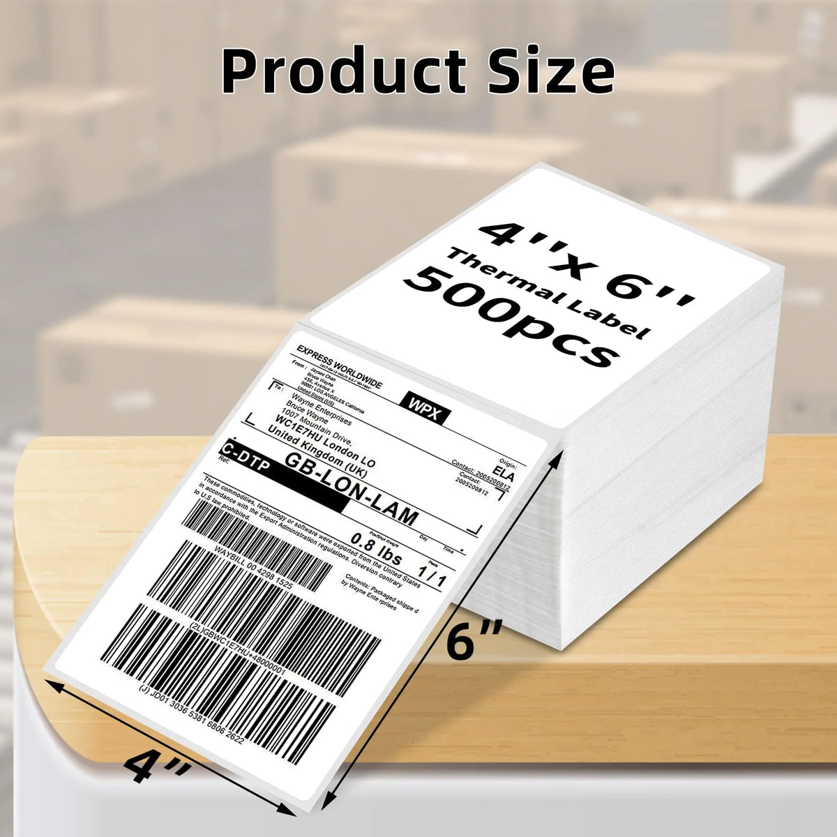 4x6 Inch Thermal Shipping Labels for Barcode and Address Printing