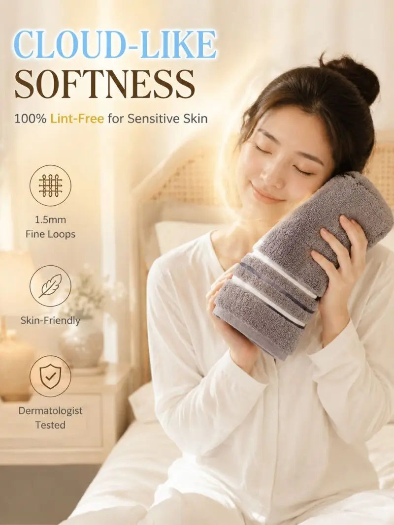 Quick-Dry Pure Cotton Towel – Ultra Soft & Absorbent for Home, Gym, or Travel