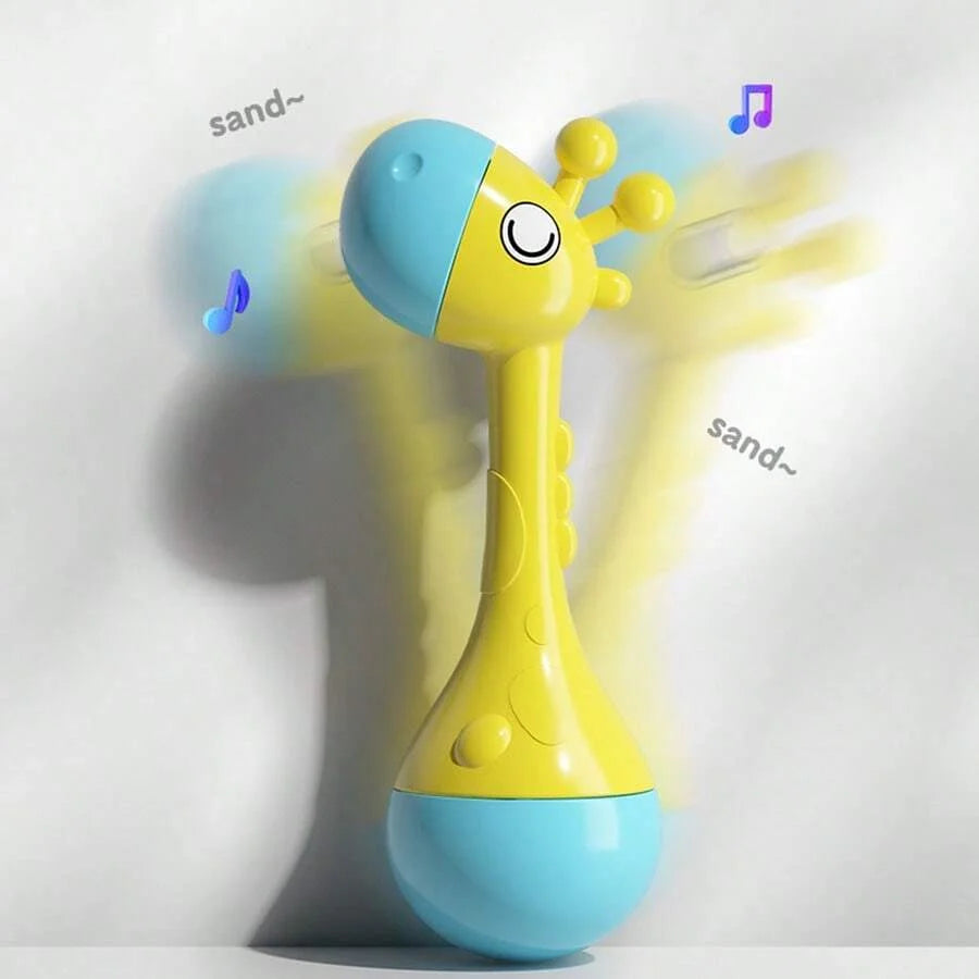 Baby Rattle Toy with Soft Sound and Easy-Grip Handle