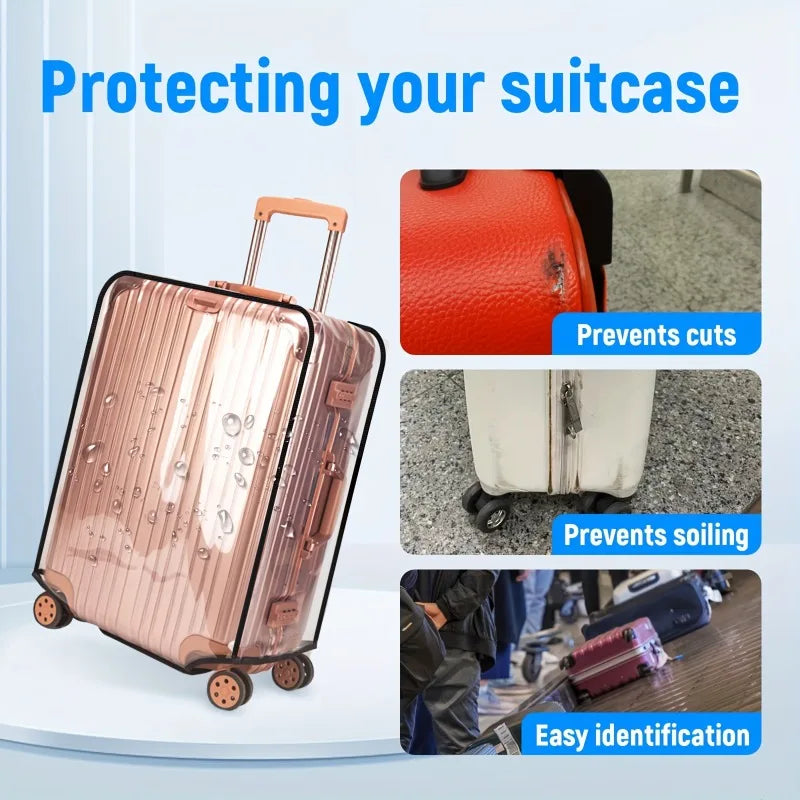 Transparent PVC Luggage Cover Set – Dustproof & Scratch-Resistant for 20–28 inch Suitcases