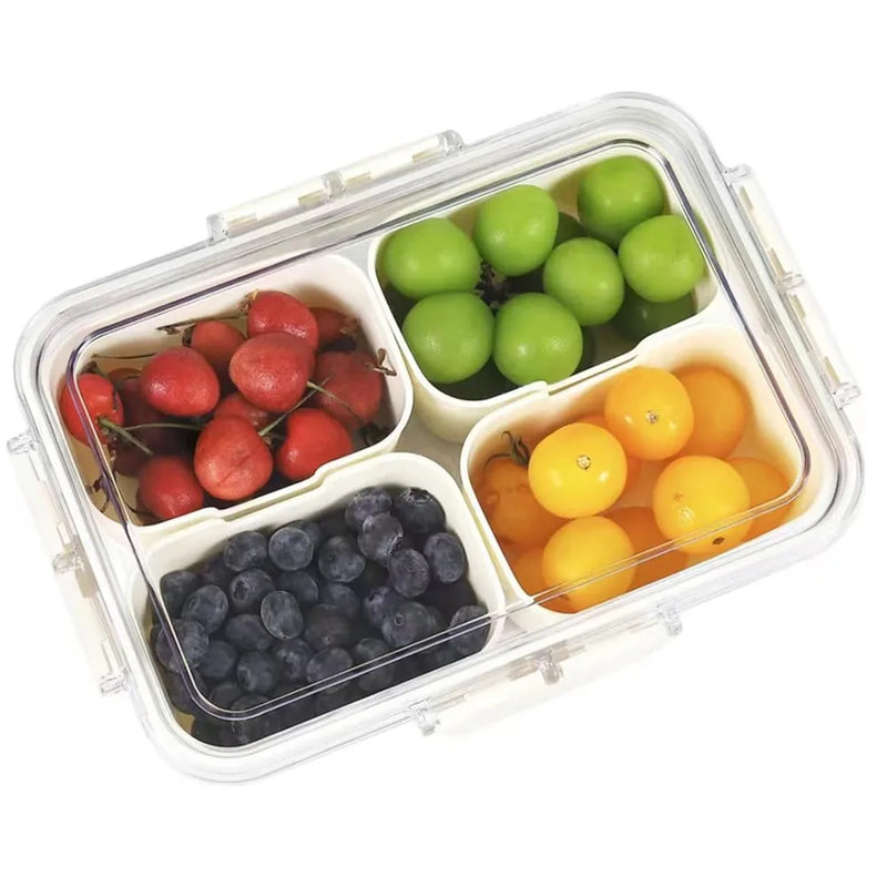 4-Compartment Snack Box with Lid