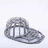 A gray cap protector cage designed to fit a washing machine drum.