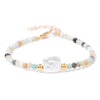Natural Stone Bead Bracelet with Adjustable Lace-Up Closure