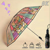 Stained Glass Arch Umbrella with Wind-Resistant Frame