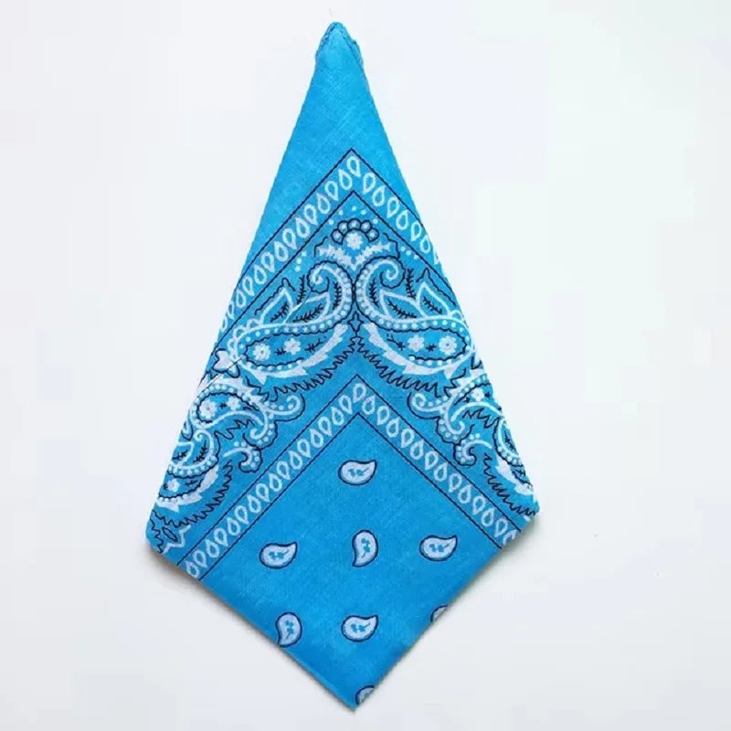 Paisley Bandana Square Scarf – 55cm Cotton Blend for Men and Women
