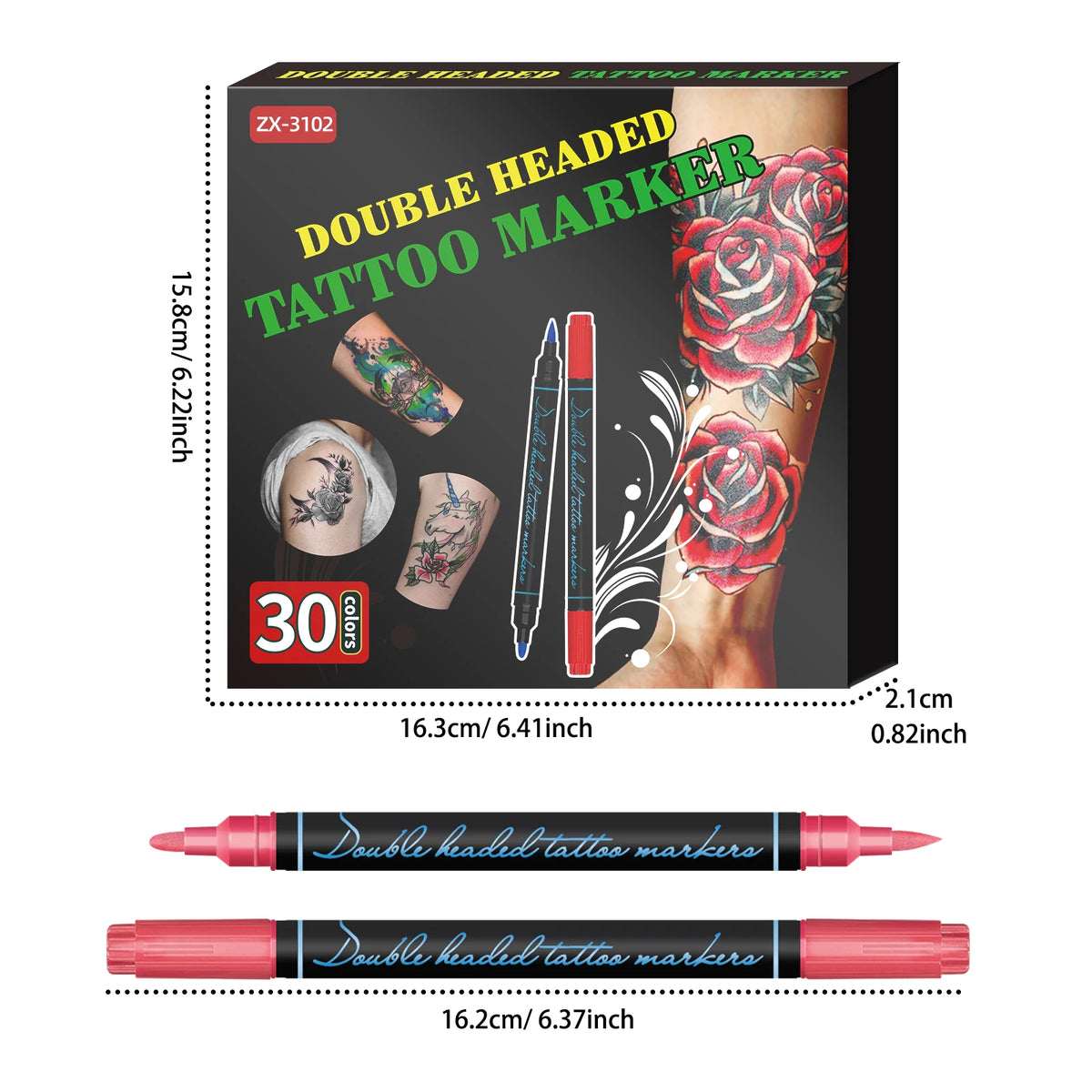 Professional Temporary Tattoo Markers Kit